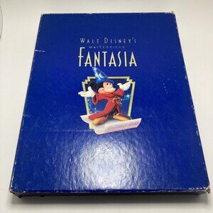 VHS Disney Masterpiece FANTASIA Deluxe  Box Set w/ Lithograph Vintage 1991